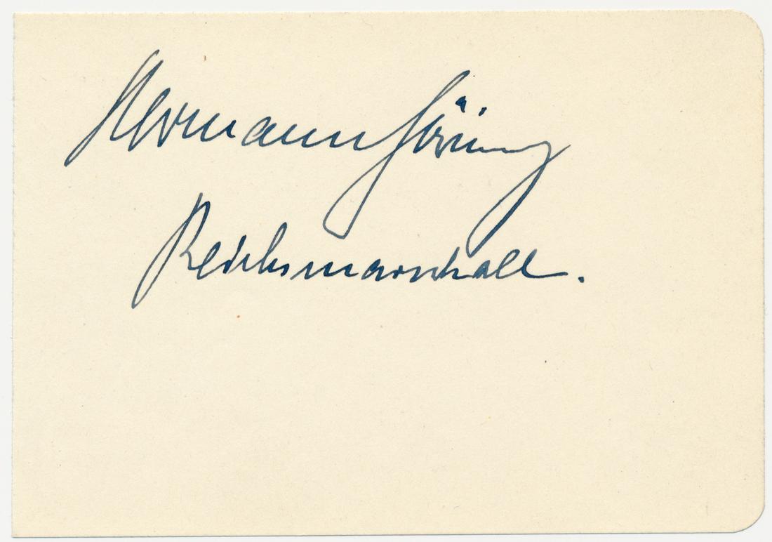 HERMANN GOERING: (1893 - 1946) German politician who began his career as an ace in World War I, rose to become Hitler's right-hand man and head of the Luftwaffe, finally captured and committed suicide on the eve of hi