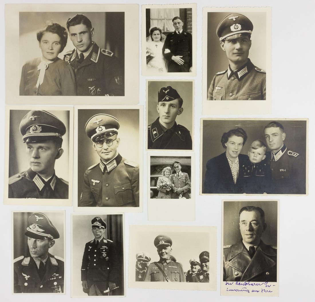 GERMAN OFFICERS PHOTOGRAPHS: GERMAN OFFICERS PHOTOGRAPHS Good group of 12 original photographs of various German military officers and non-coms, most being portraits with a few candids. Includes Heer, Luftwaffe, and Panzer. Very 