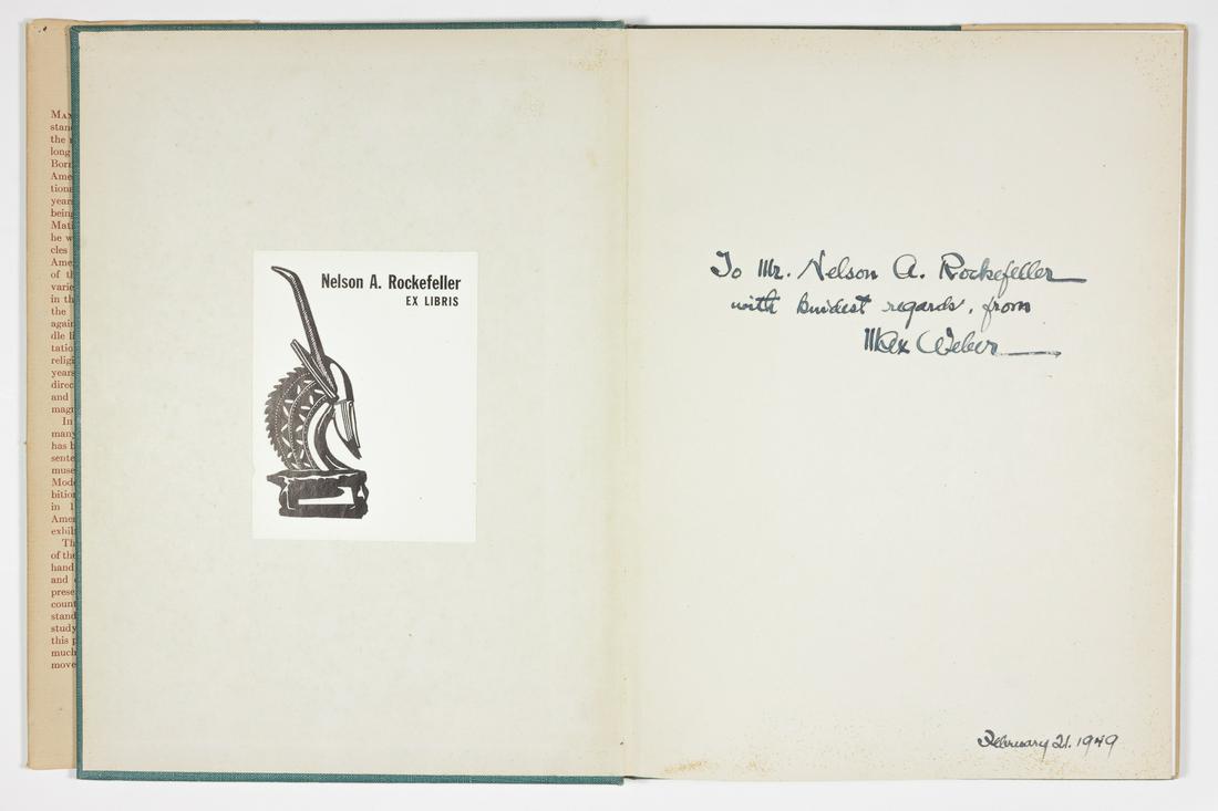 MAX WEBER: 1881-1961) Jewish-American painter and one of the first American Cubist painters who, in later life, turned to more figurative Jewish themes in his art. Interesting association piece, a biography of W
