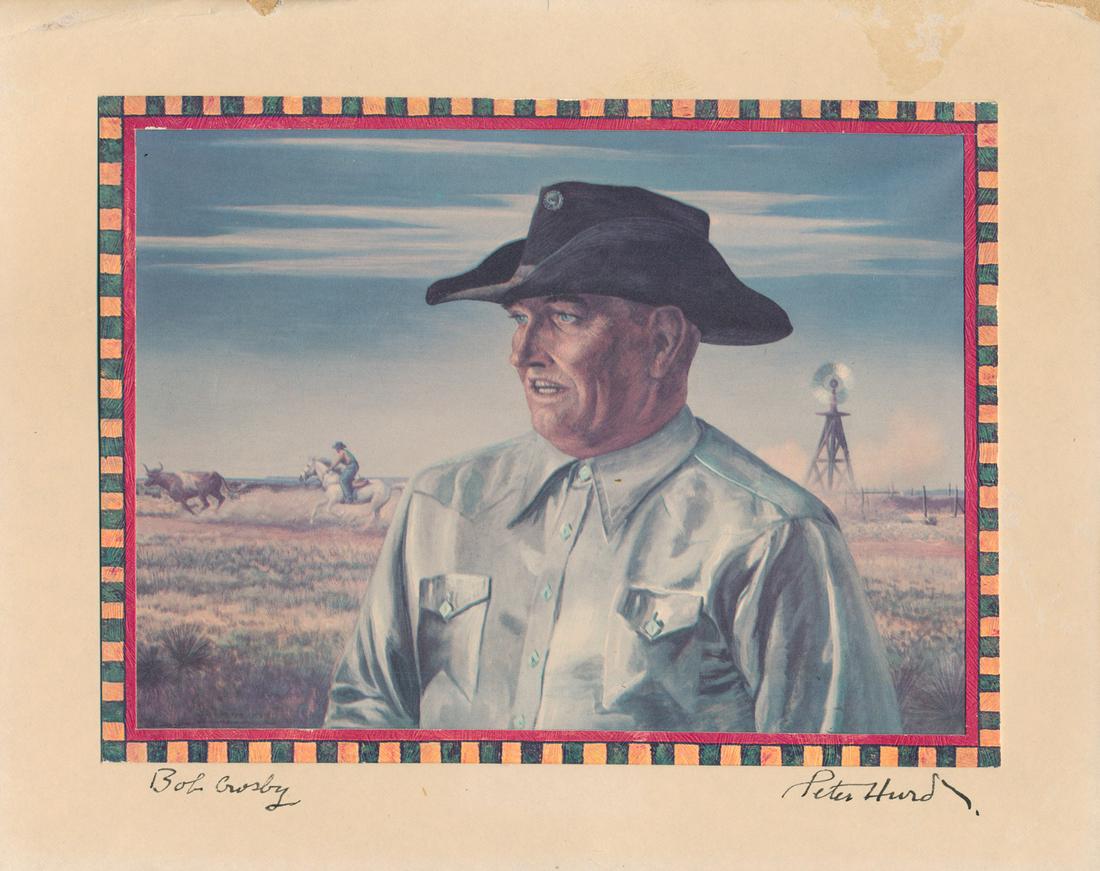 PETER HURD: (1904 - 1984) American western painter equally acclaimed for his landscapes and his portraits. He studied under the famous illustrator N.C. Wyeth and was married to Wyethâ€™s eldest daughter, Hen