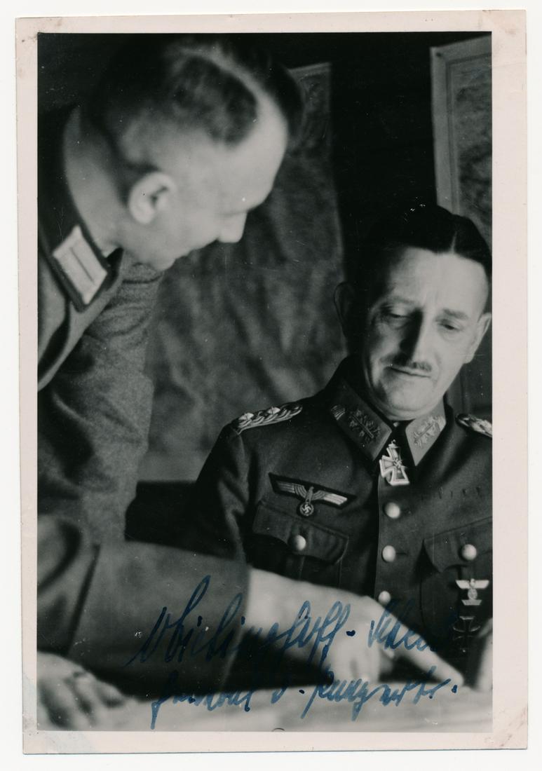 HEINRICH GOTTFRIED VON VIETINGHOFF: (1887 - 1952) German general and a recipient of the Knight's Cross with Oak Leaves. Vietinghoff commanded the 5th Panzer Division and took part in the invasion of Poland, led the German XLVI Panzer Co