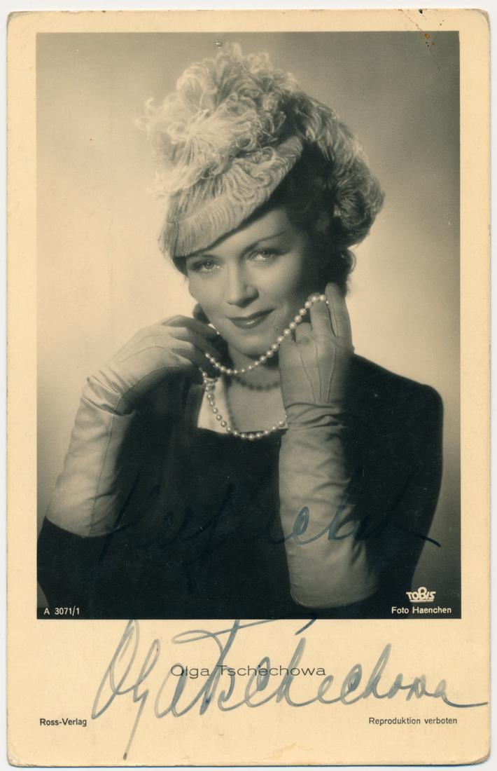 OLGA TSCHECHOWA: (1897 - 1980) Russian born actress who became a leading actress in the Third Reich. She is also rumored to have been a communist spy in a Russian conspiracy. It is believed she was pressured by Stalin