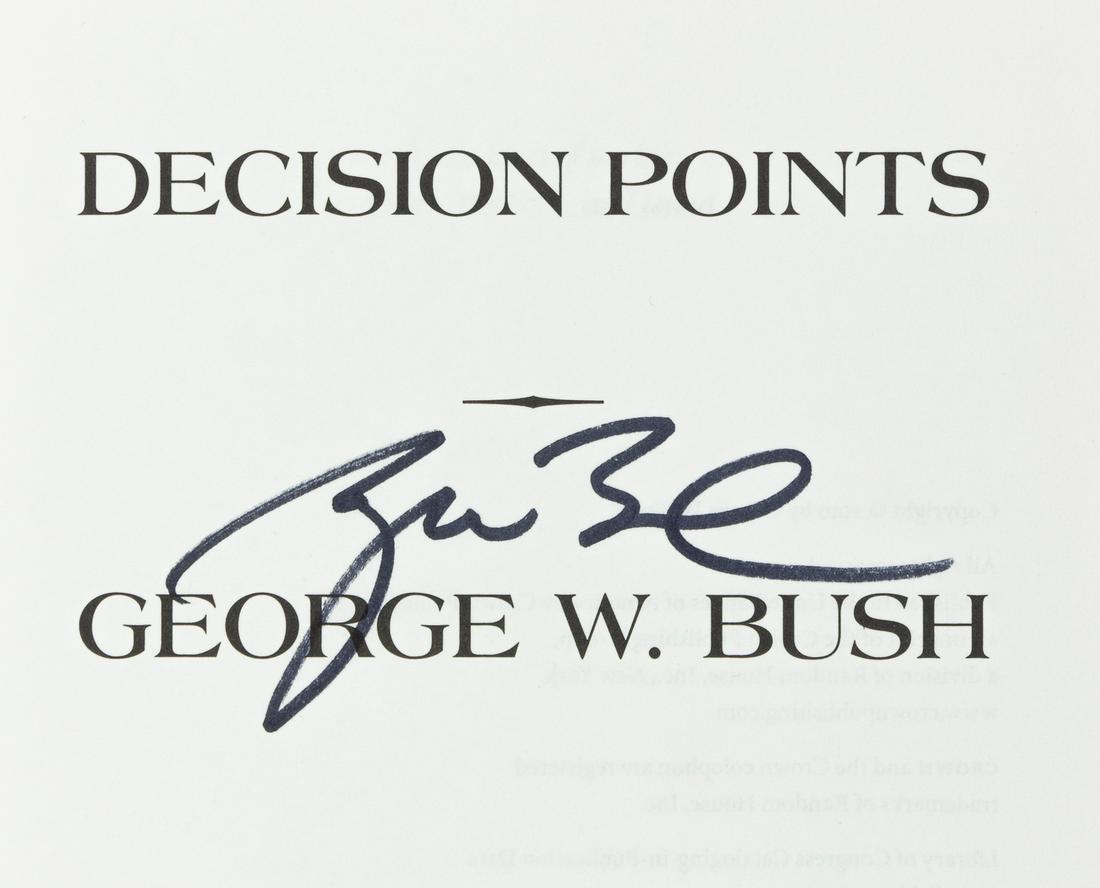 GEORGE W. BUSH: (b. 1946) Forty-third President of the United States who won his office after a hotly-contested election. His memoir: "Decision Points" (New York: Crown Publishers), 2010. Probable first edition, 498p