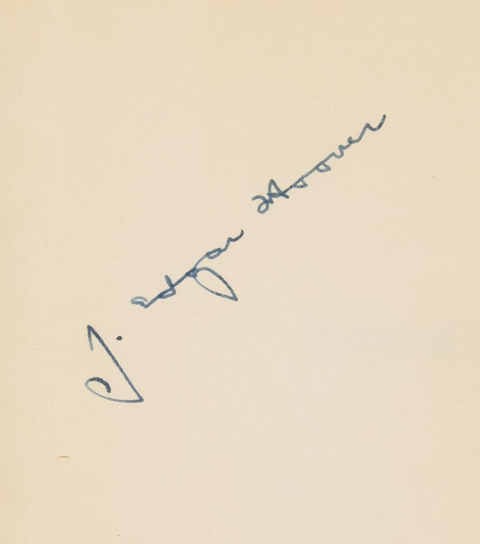 J. EDGAR HOOVER: (1895 - 1972) Controversial Director of the F.B.I. who built the organization into the world's finest investigative agency. His signed book: "Masters of Deceit: The Story of Communism in America