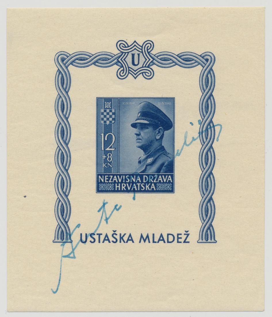 ANTE PAVELIC: (1889 - 1959) Croatian fascist dictator who led the Ustase movement and Independent State of Croatia (NDH), a puppet state of Fascist Italy and Nazi Germany that was established in parts of occupied Y