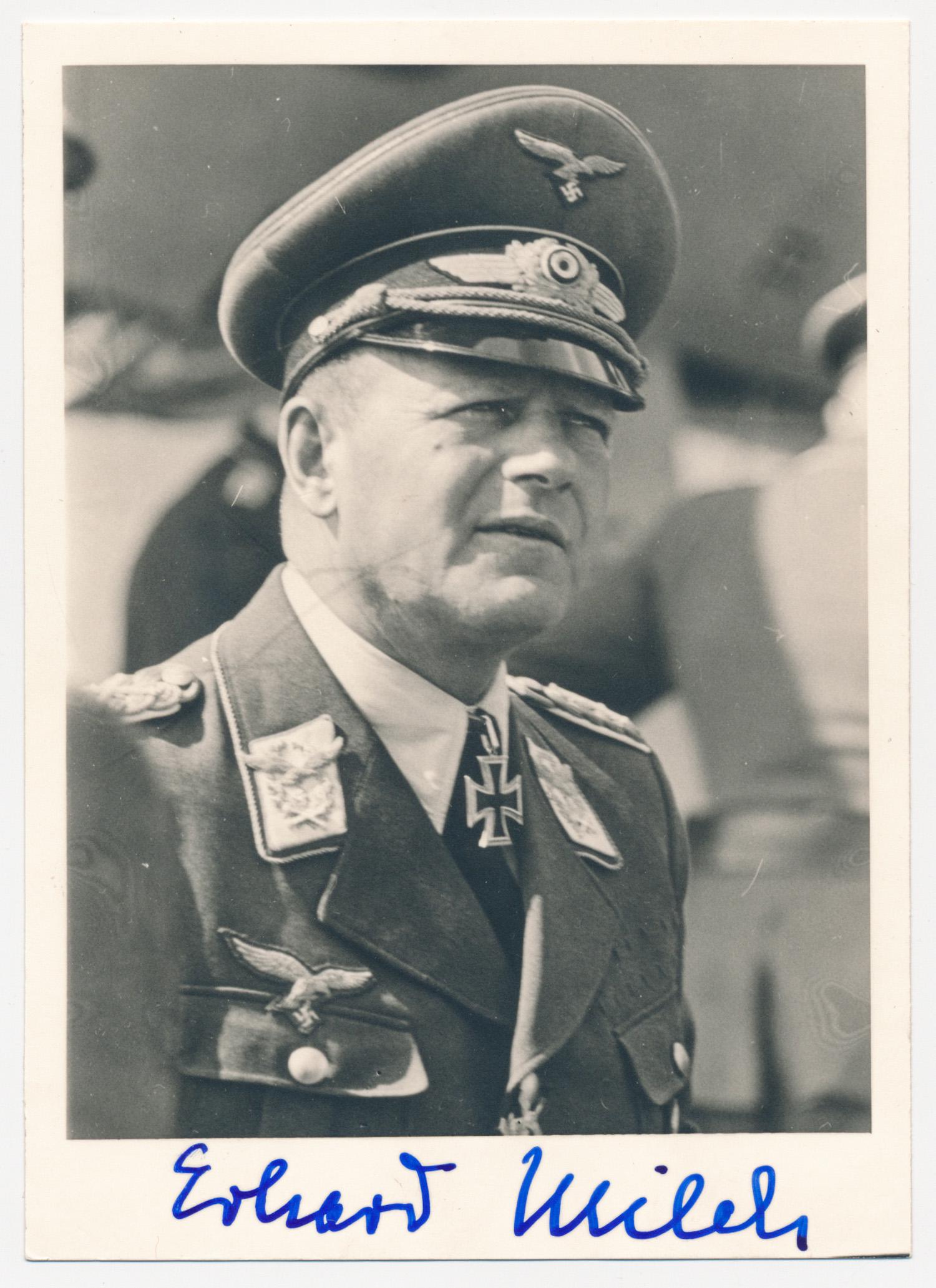 ERHARD MILCH: (1892 - 1972) Co-creator with Goring of the Nazi's Luftwaffe, promoted to the rank of field marshal, later tried at Nuremburg and imprisoned until 1954. S.P., 4 x 6 in. b/w, a chest, up pose in unifor