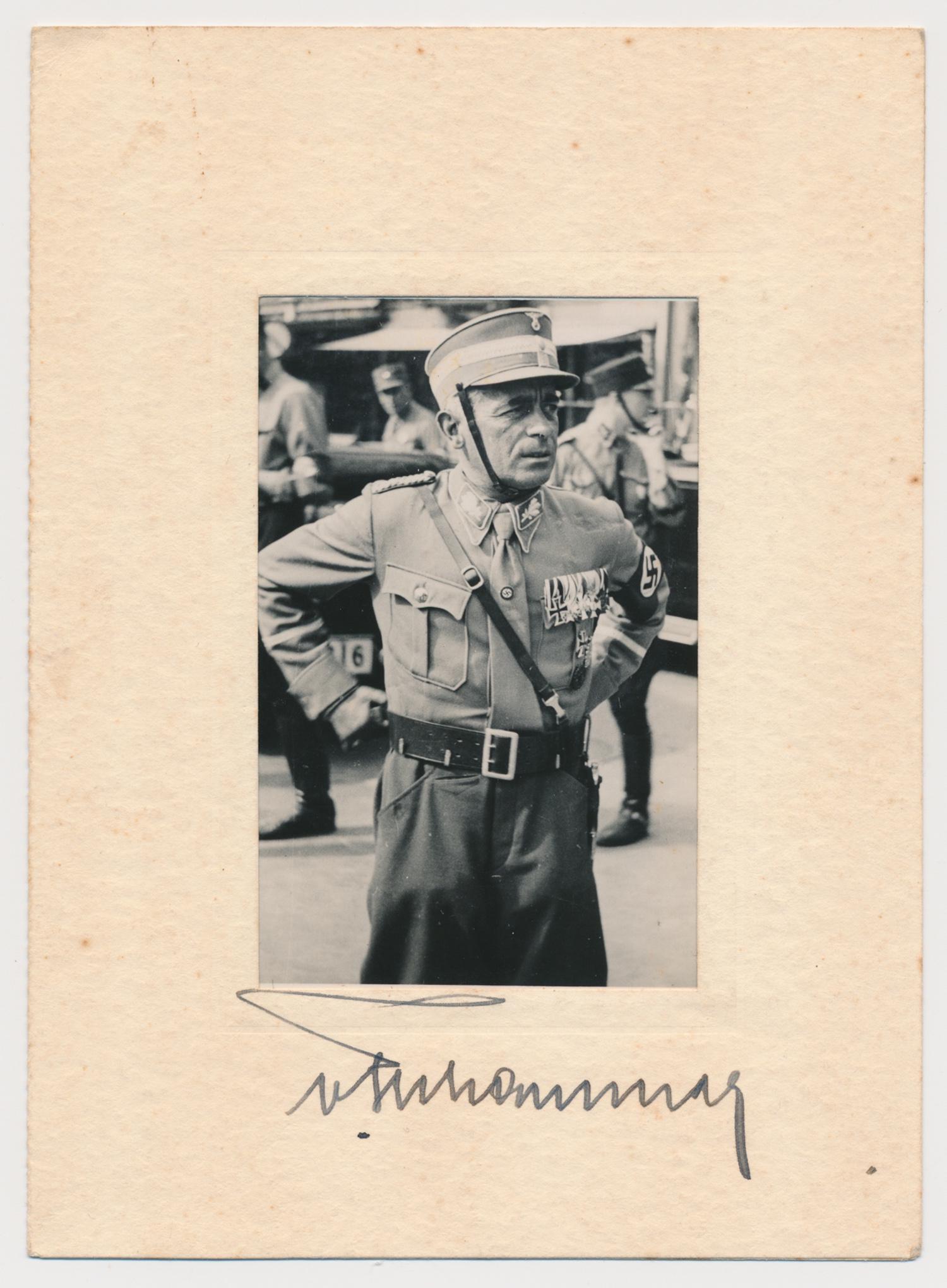 HANS VON TSCHAMMER UND OSTEN: (1887 - 1943) German sport official, SA leader and a member of the Reichstag for the Nazi Party. As 'Reich Sports Leader', he played a major role in organizing the 1936 Berlin Olympics. Early S.P., 4 