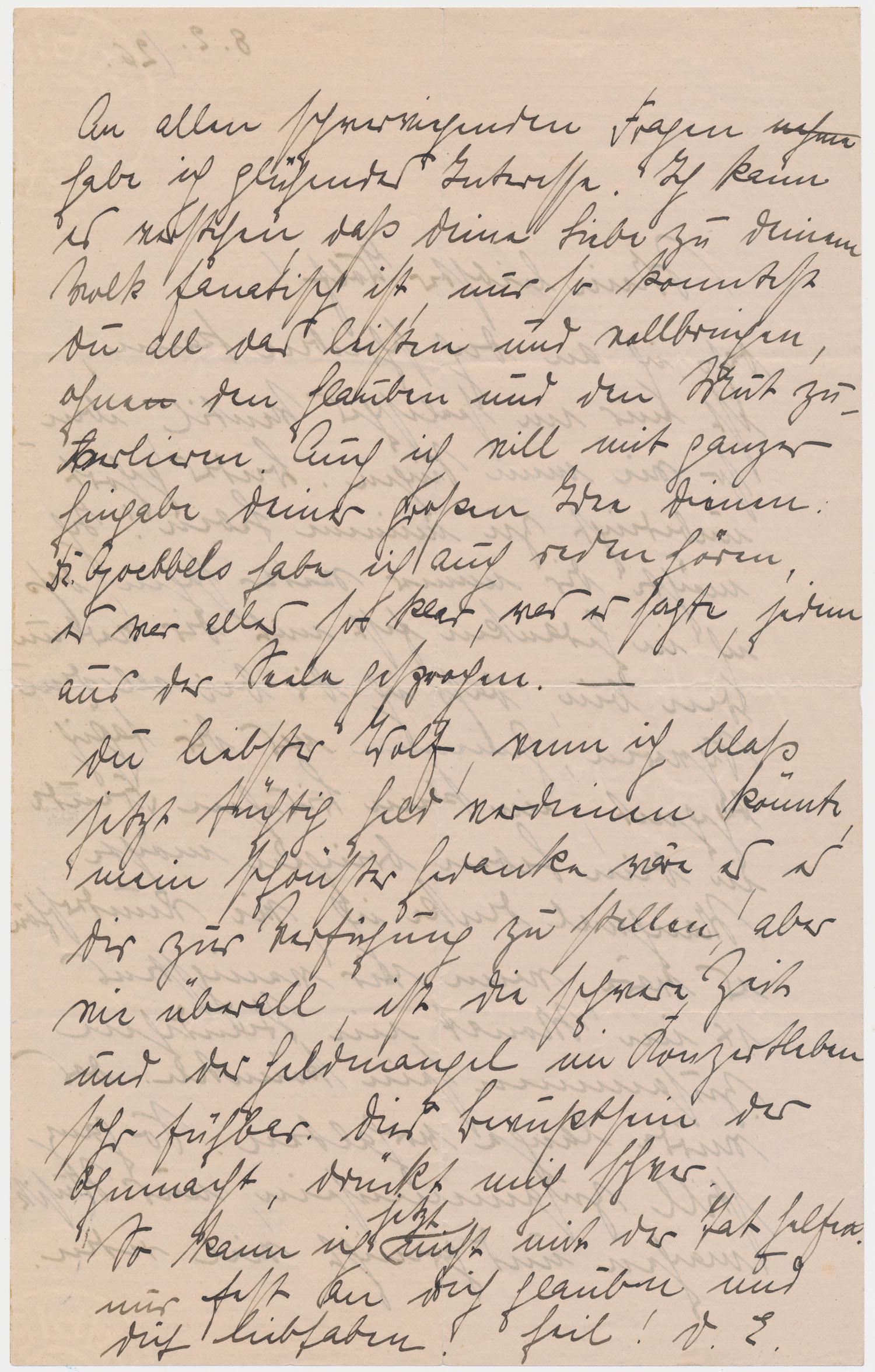 AN INTIMATE LOVE LETTER TO ADOLF HITLER: Incredible content A.L.S. 'E', a love letter to Adolf Hitler from someone clearly intimately familiar with him, 2pp. legal folio, [n.p.], Feb. 8, 1926. In part: '...My dear Wolf!...I should like to te