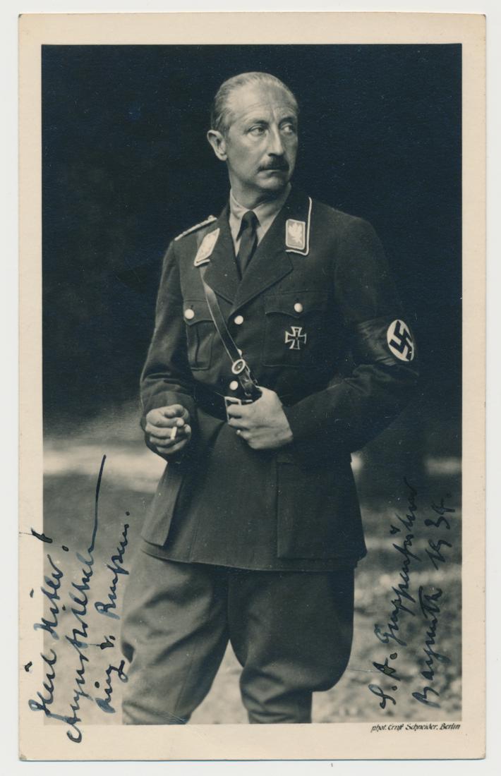 AUGUST WILHELM OF PRUSSIA: (1887 - 1949) Fourth son of Kaiser Wilhelm II; against his father's will, he joined the 'dangerous, revolutionary' NSDAP on April 1, 1930 and was used as a propaganda tool. Useless after Hitler's rise
