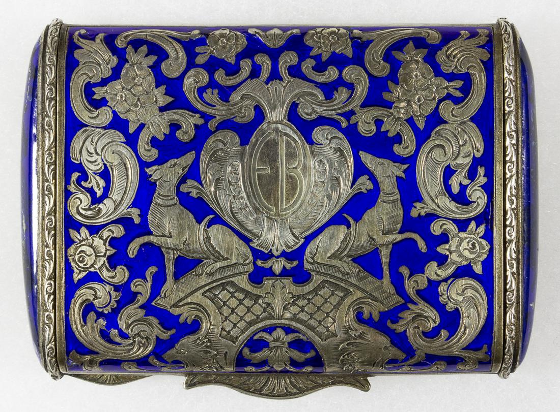 EVA BRAUN CALLING CARD CASE: Ornate enameled calling card case once owned and used by Eva Braun (1912-1945), girlfriend and ultimately wife of Nazi dictator Adolf Hitler who would commit suicide with him as Russian forces closed 