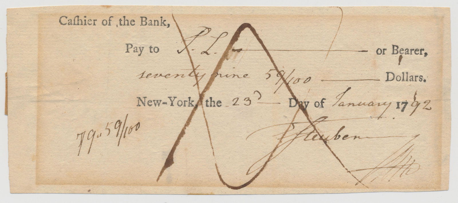 FRIEDRICH VON STEUBEN: (1730 - 1794) American Revolutionary general who reported to Washington at Valley Forge to undertake the training of troops, later led Continental Army forces at Monmouth and Yorktown. Partly-printed