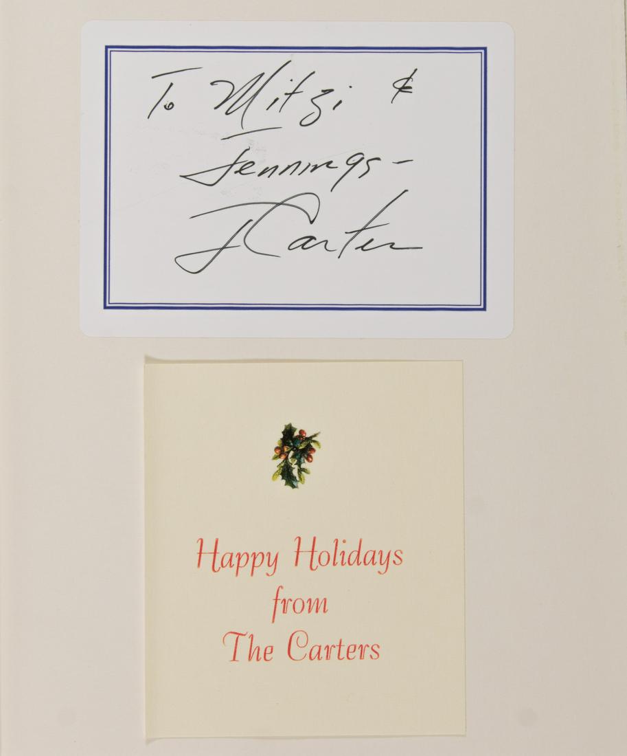 JAMES E. CARTER: (b. 1924) Thirty-ninth President of the United States who engineered a break-through in Arab-Israeli relations. Lot of two signed books: his 'Our Endangered Values' (New York: Simon & Schuster), 2005.