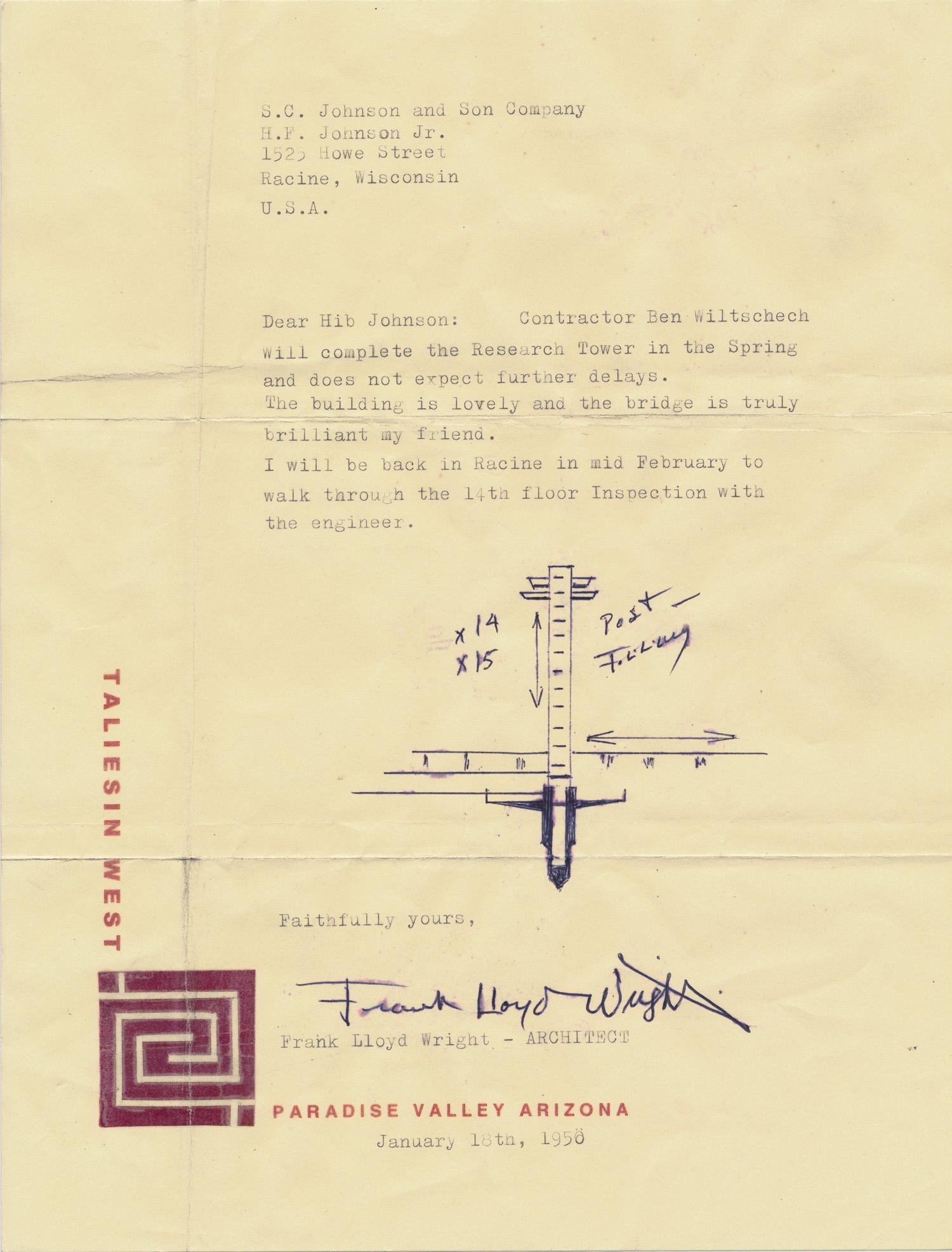 FRANK LLOYD WRIGHT: (1867-1959) American architect, one of the most influential of all time, he was the creator of so-called organic architecture utilizing novel shapes and incorporating his buildings into their settings