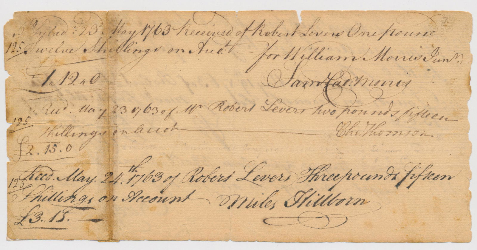CHARLES THOMSON: (1729-1824) Irish born American patriot, unanimously elected first Secretary of the Continental Congress in 1774 and held the post until 1789, chosen to notify Washington of his election to the Presid