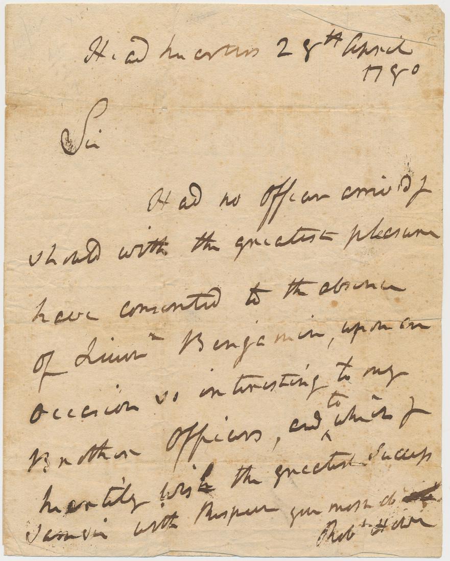 ROBERT HOWE: (1732-1796) Continental Army General who commanded West Point and sat on the board of officers that recommended the execution of John Andre. Rare war-date A.L.S. as commander of West Point: 'Rob't How