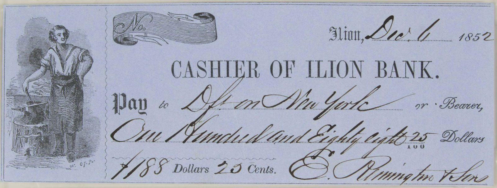 ELIPHALET REMINGTON: (1828 - 1924) American gun manufacturer, a co-owner with brothers Philo and Samuel of E. Remington & Sons gun-makers. Eliphalet was responsible for the construction of the plant at Ilion, New York and