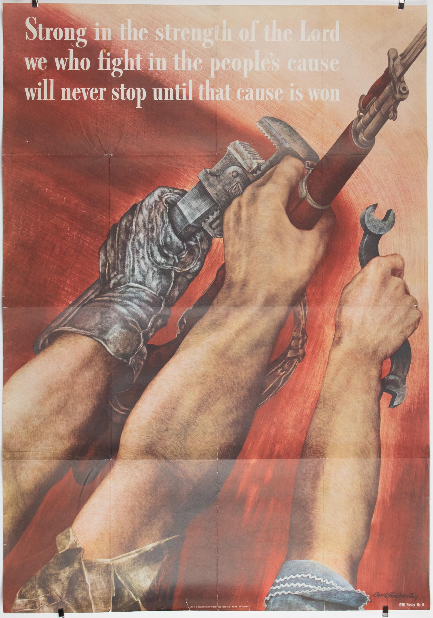 AMERICAN WAR EFFORT POSTERS (3): Lot of two vintage American posters from the World War II era advocating for civilian aid and work, 28 x 40 in. and 20 x 28 in. respectively, both printed by the U.S. Printing Office, 1942, one featur