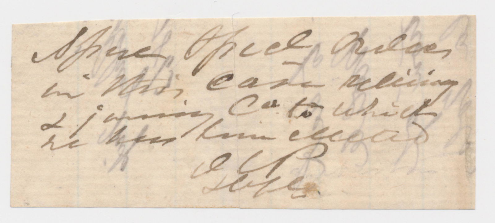 JOHN C. PEMBERTON: (1814-1881) Confederate lieutenant general who commanded the Department of Mississippi and surrendered Vicksburg to Grant. Later he commanded the artillery defense of Richmond. Rare, clipped endorseme