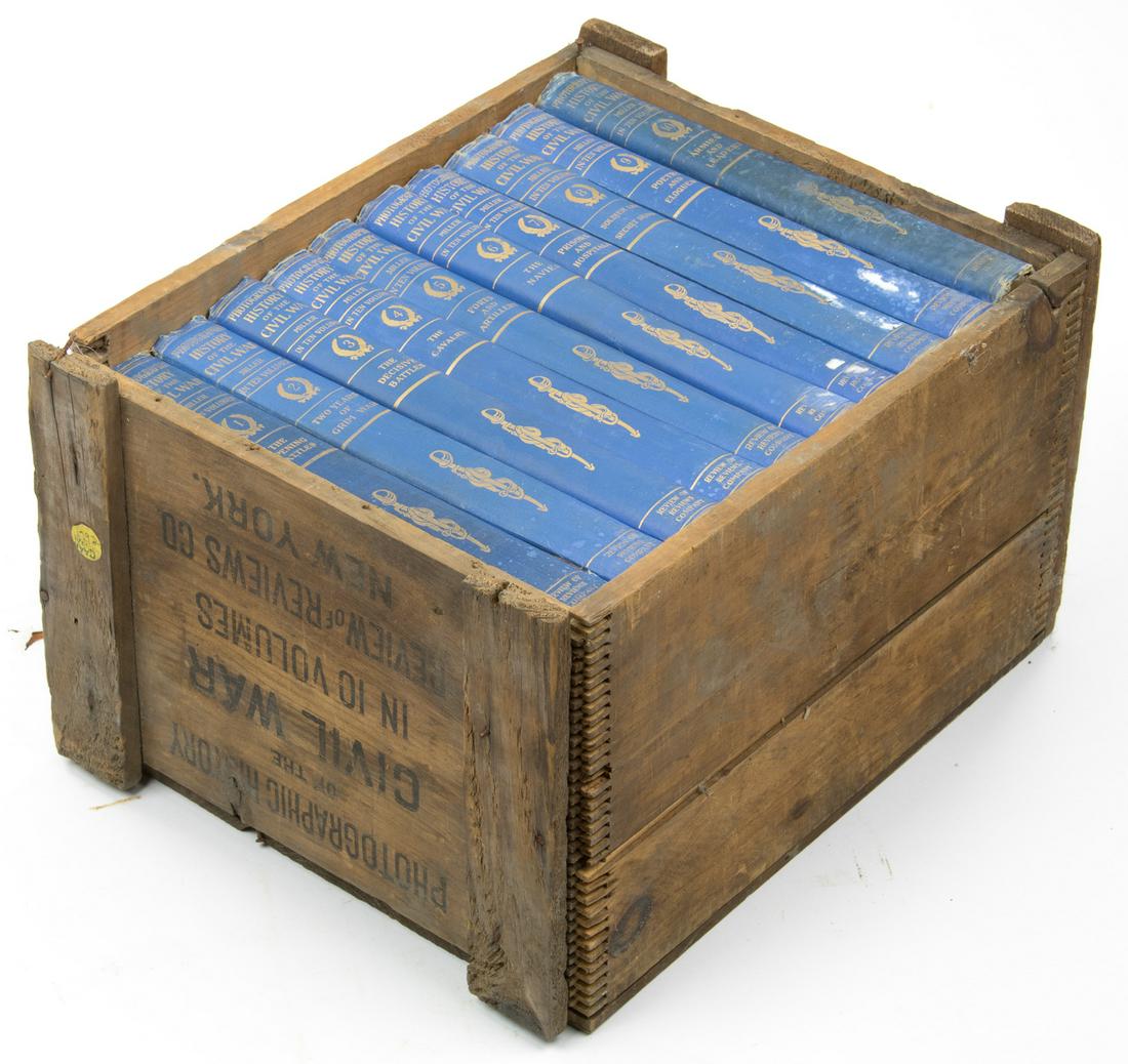 PHOTOGRAPHIC HISTORY OF THE CIVIL WAR: Excessively rare complete set of the 'Photographic History of the Civil War', Volumes 1-10 (New York: Review of Reviews Co.), 1912. Each 8 x 11 in. volume in blue hardcover with gilt embellishments. A