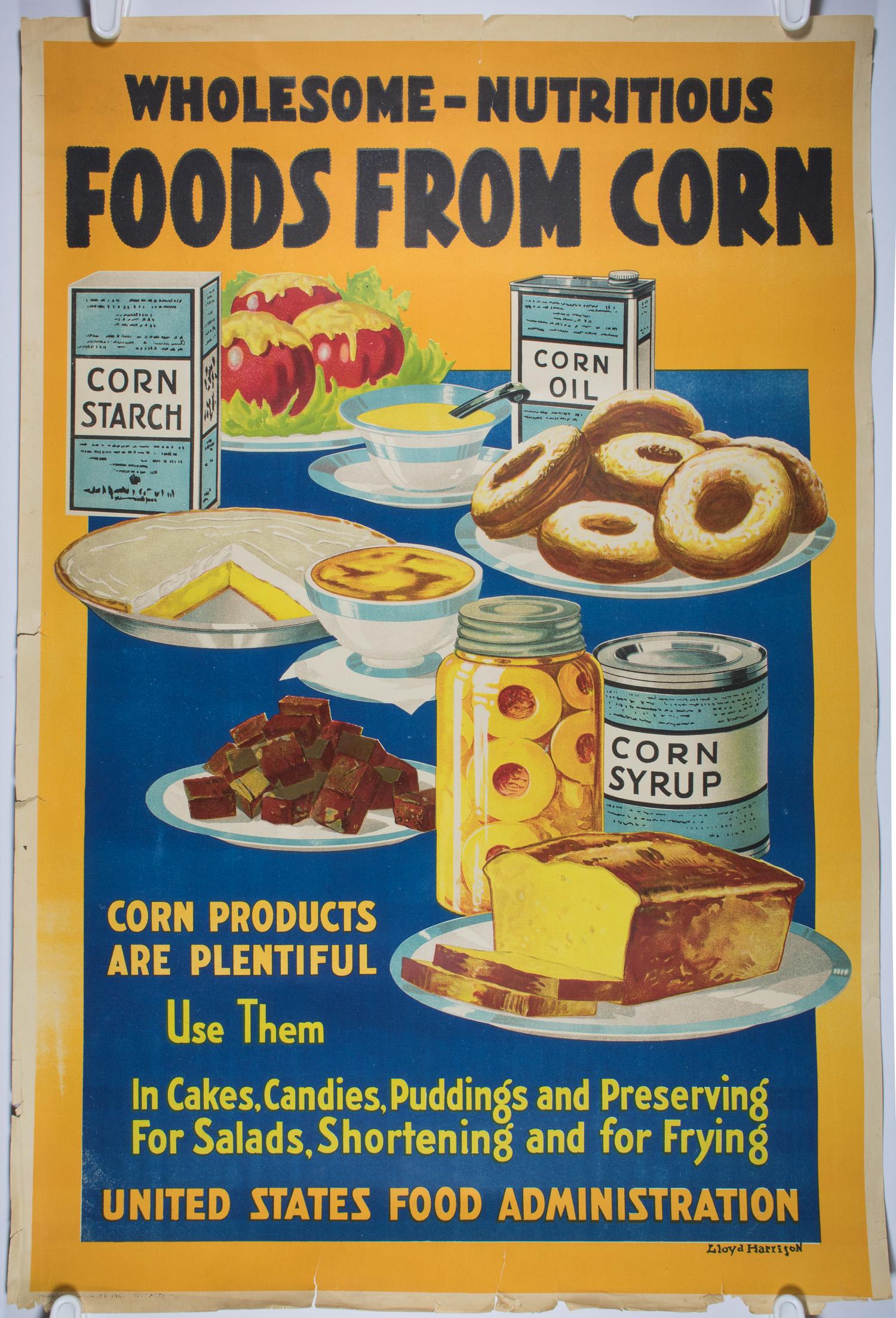 WORLD WAR I 'FOODS FROM CORN' POSTER (1 of 1)