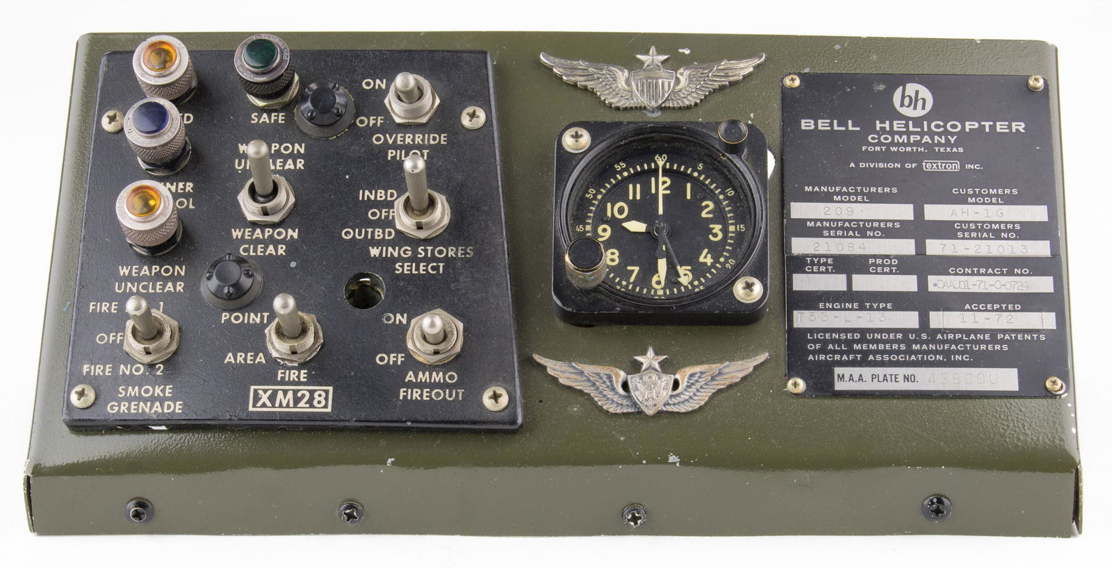 BELL COBRA HELICOPTER FIRE CONTROL PANEL AND PILOT'S (1 of 8)