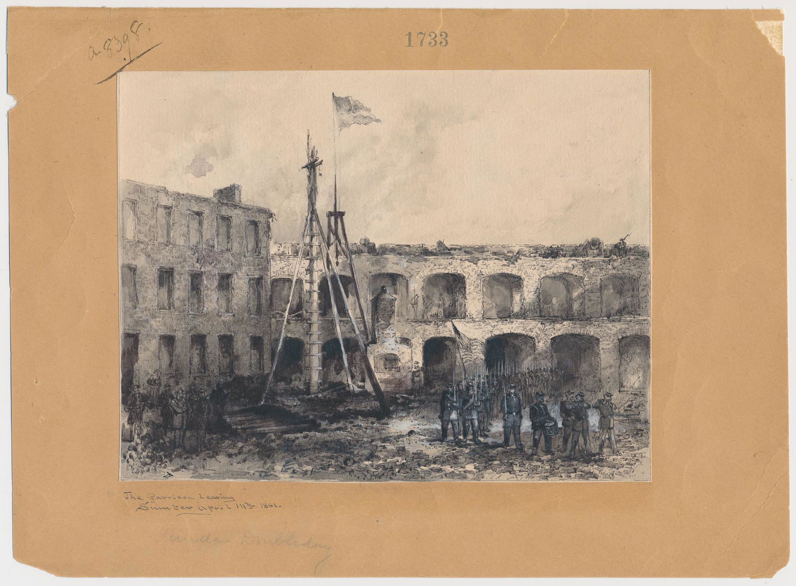 ORIGINAL PAINTING, 'THE GARRISON LEAVING SUMTER', BY (1 of 1)