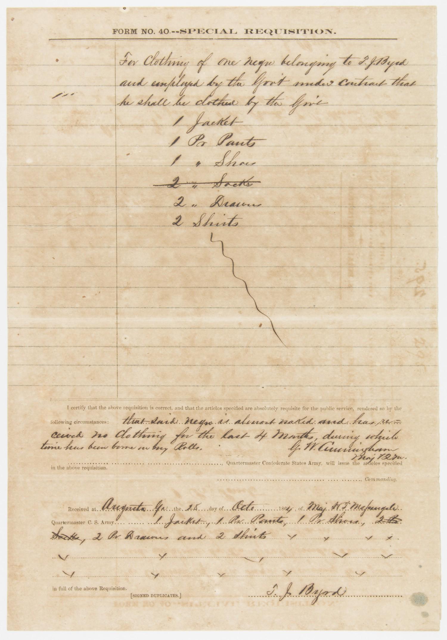 C.S.A. ISSUES CLOTHING TO 'ALMOST NAKED' SLAVE (1 of 2)