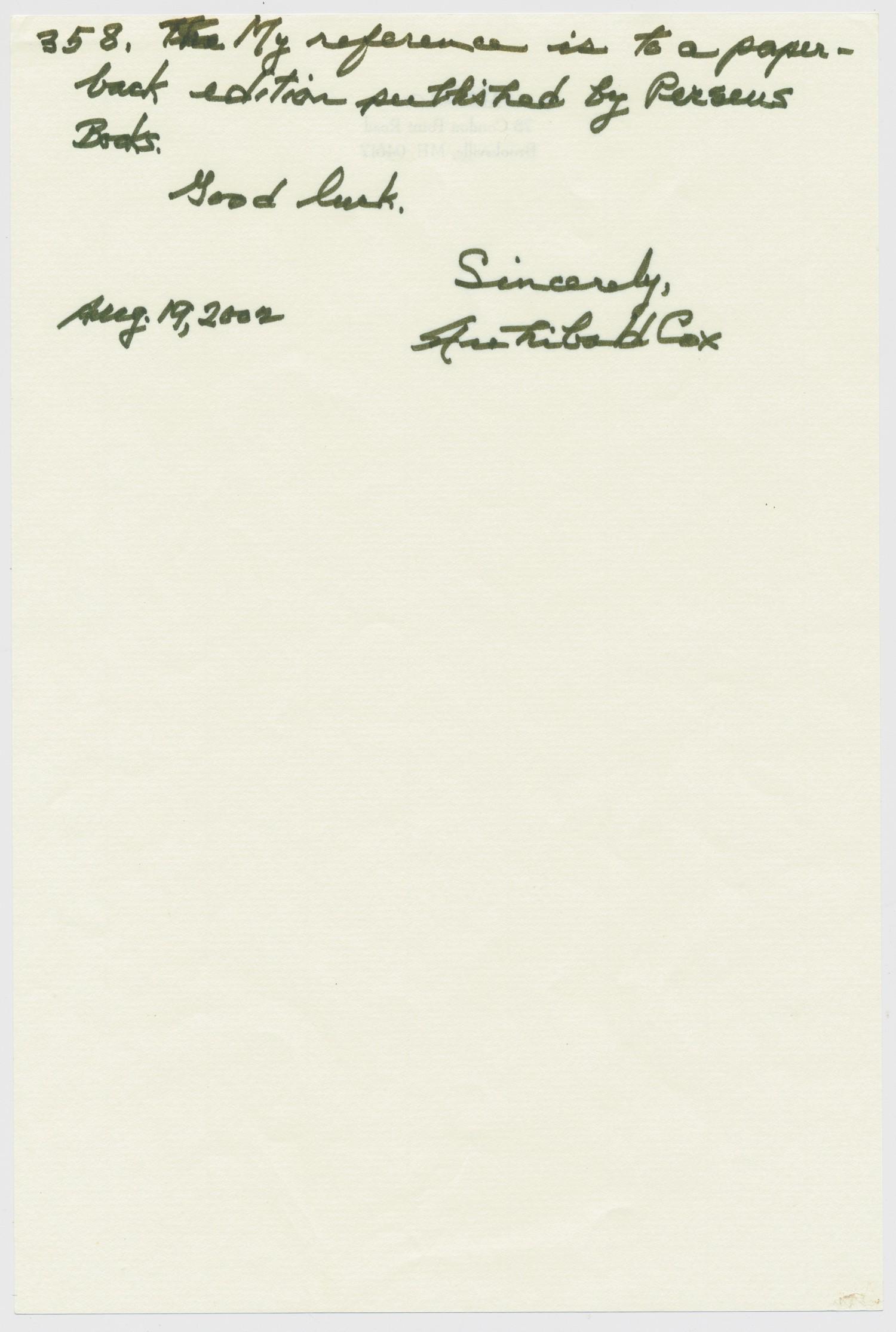 (WATERGATE) ARCHIBALD COX (1 of 2)