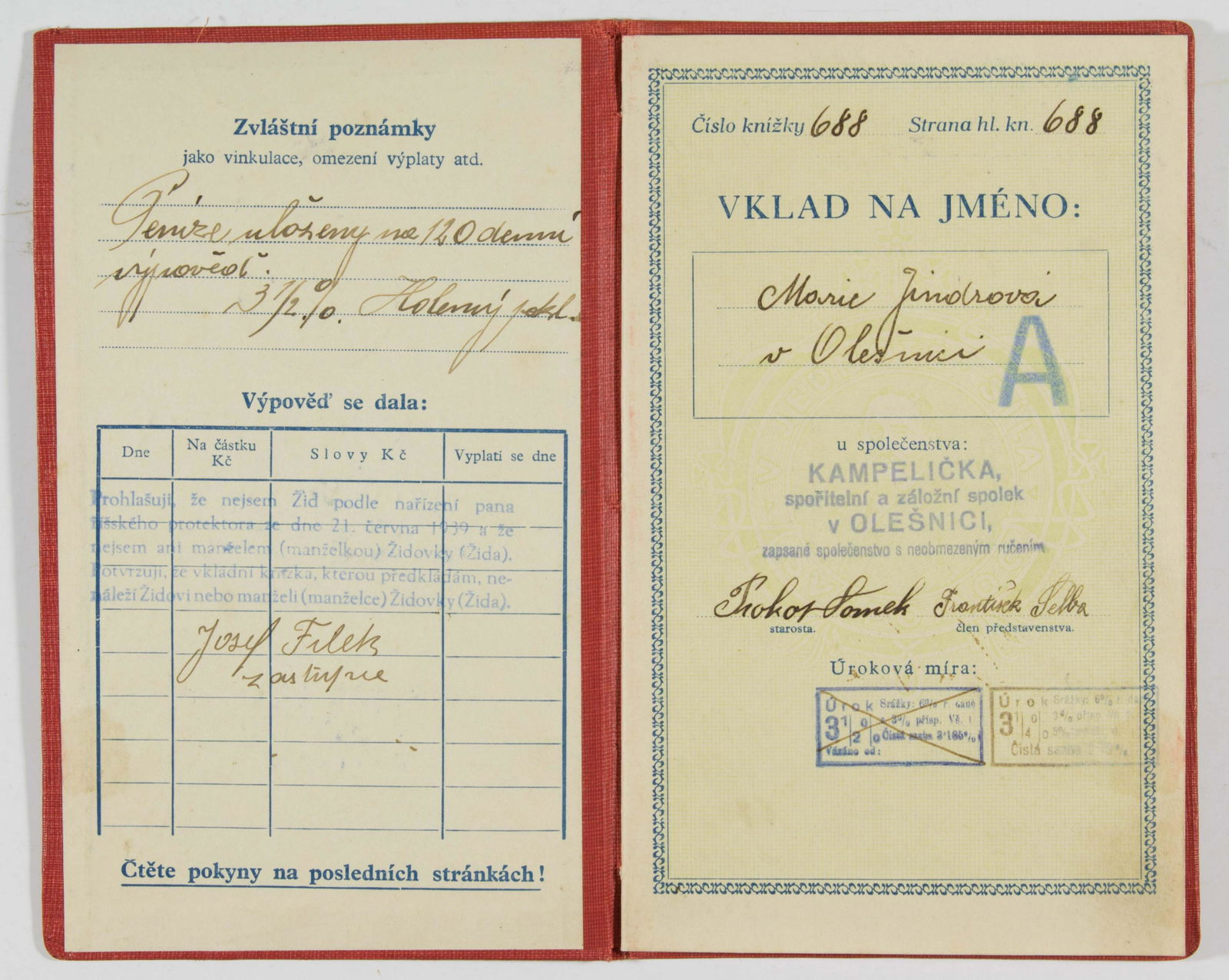 'I AM NOT A JEW' SAVINGS BANK BOOK (1 of 4)