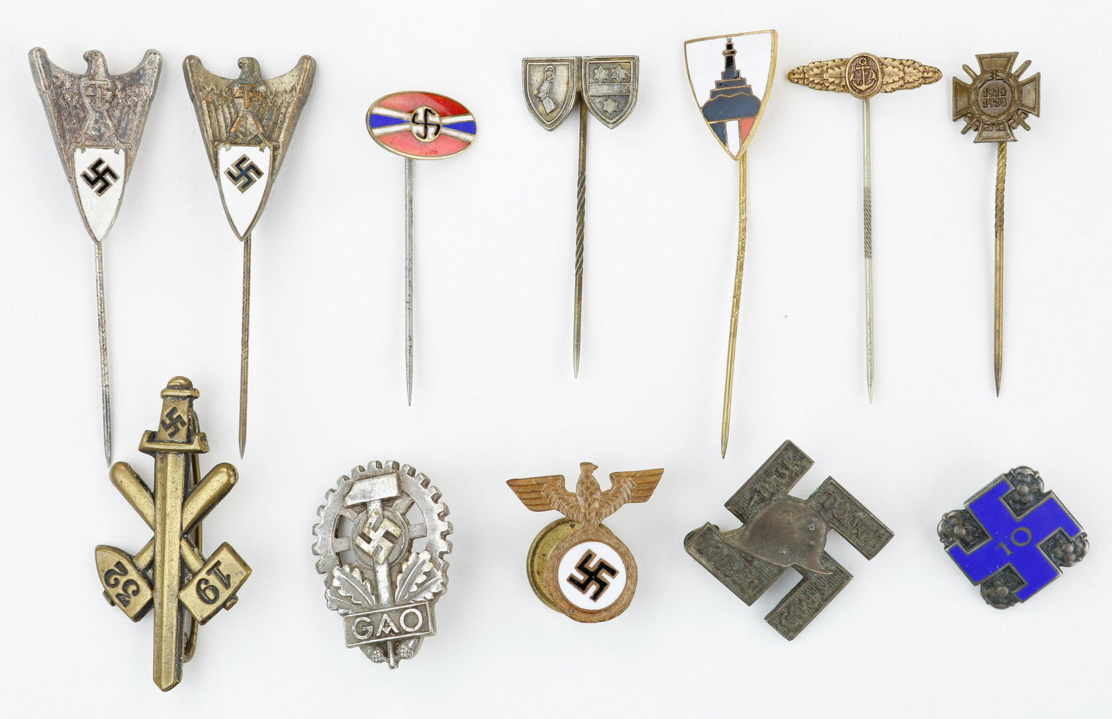 GERMAN STICKPINS AND LAPEL PINS (12) (1 of 2)