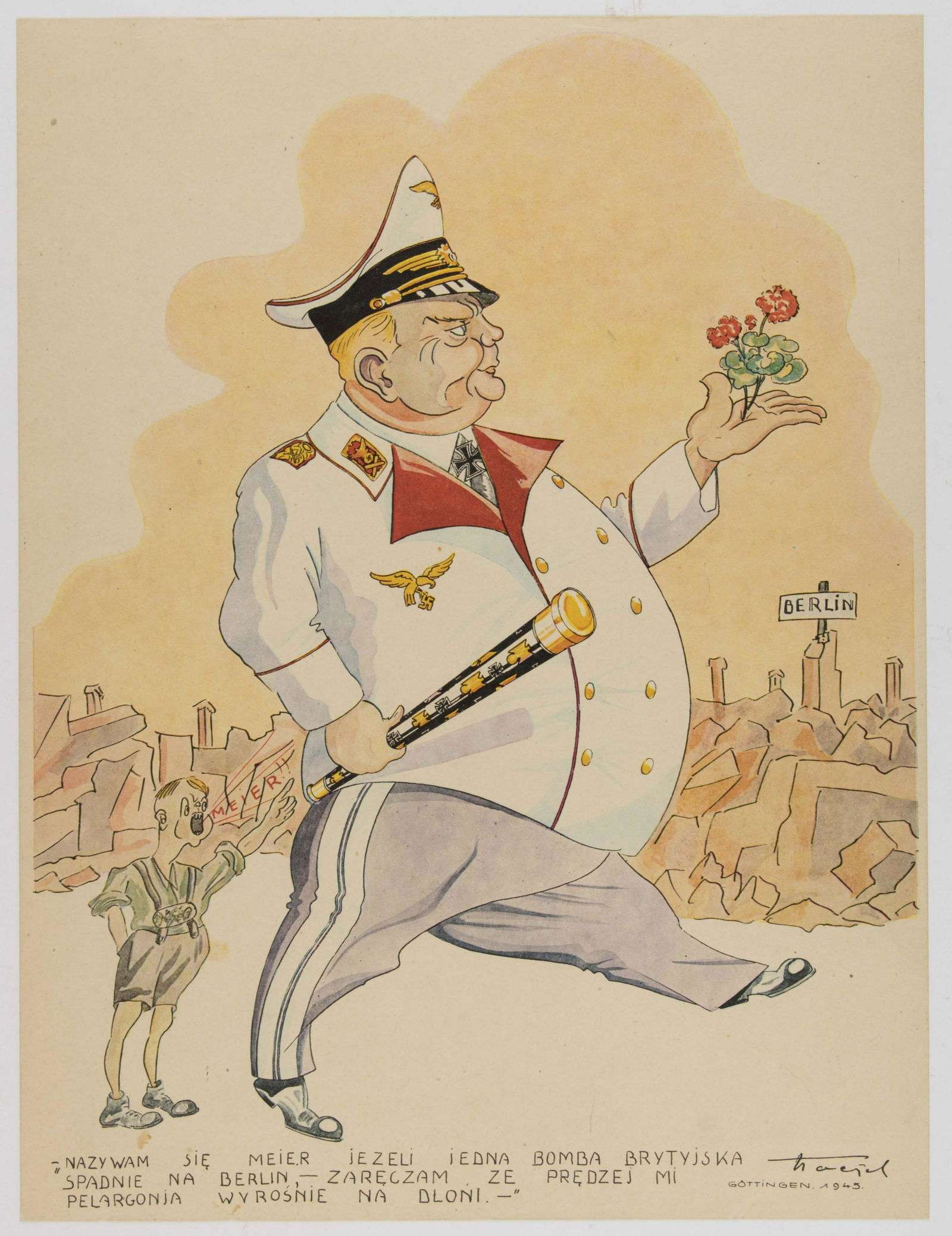 HERMANN GORING SATIRICAL CARTOON (1 of 1)