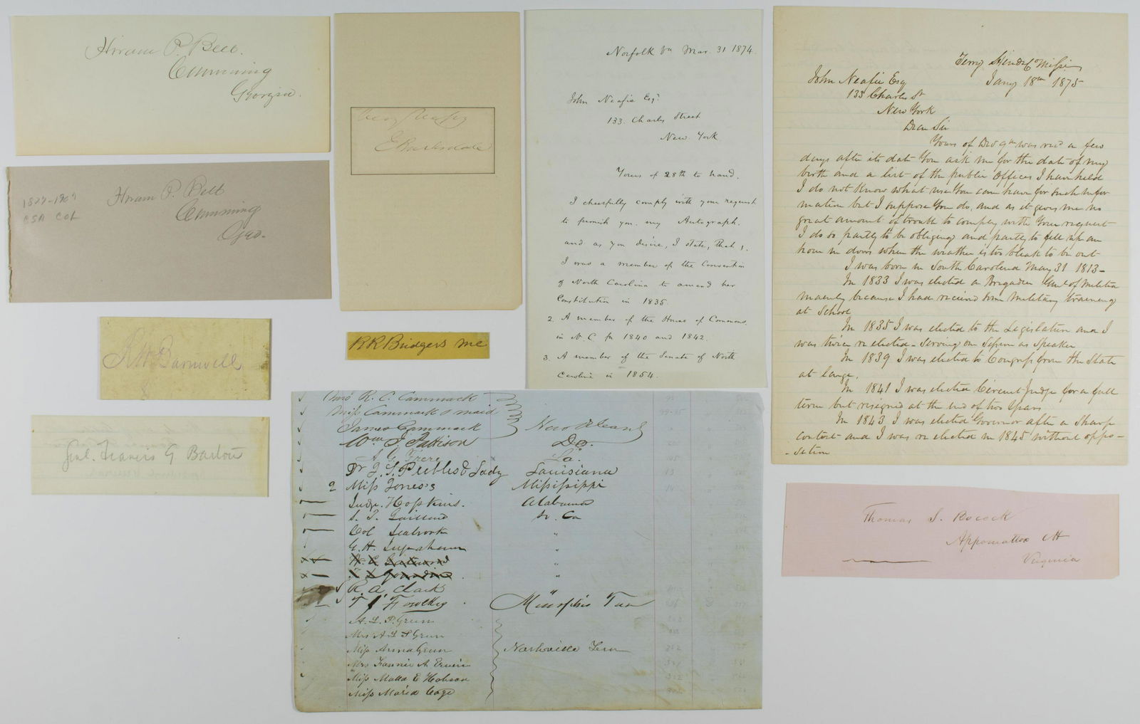 CONFEDERATE POLITICIANS AND SYMPATHIZERS (10) (1 of 1)