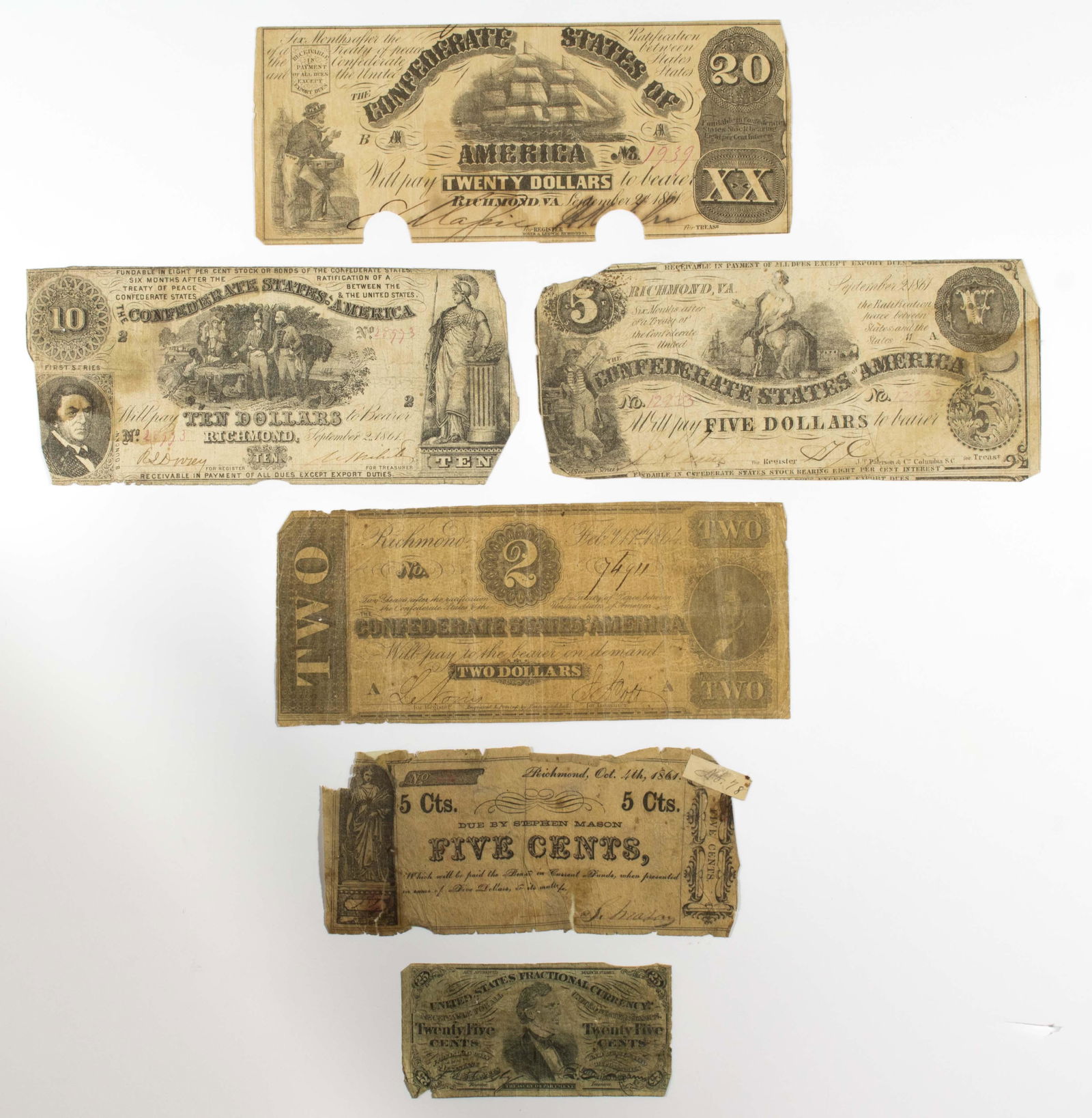 CONFEDERATE BANKNOTES (5) (1 of 1)