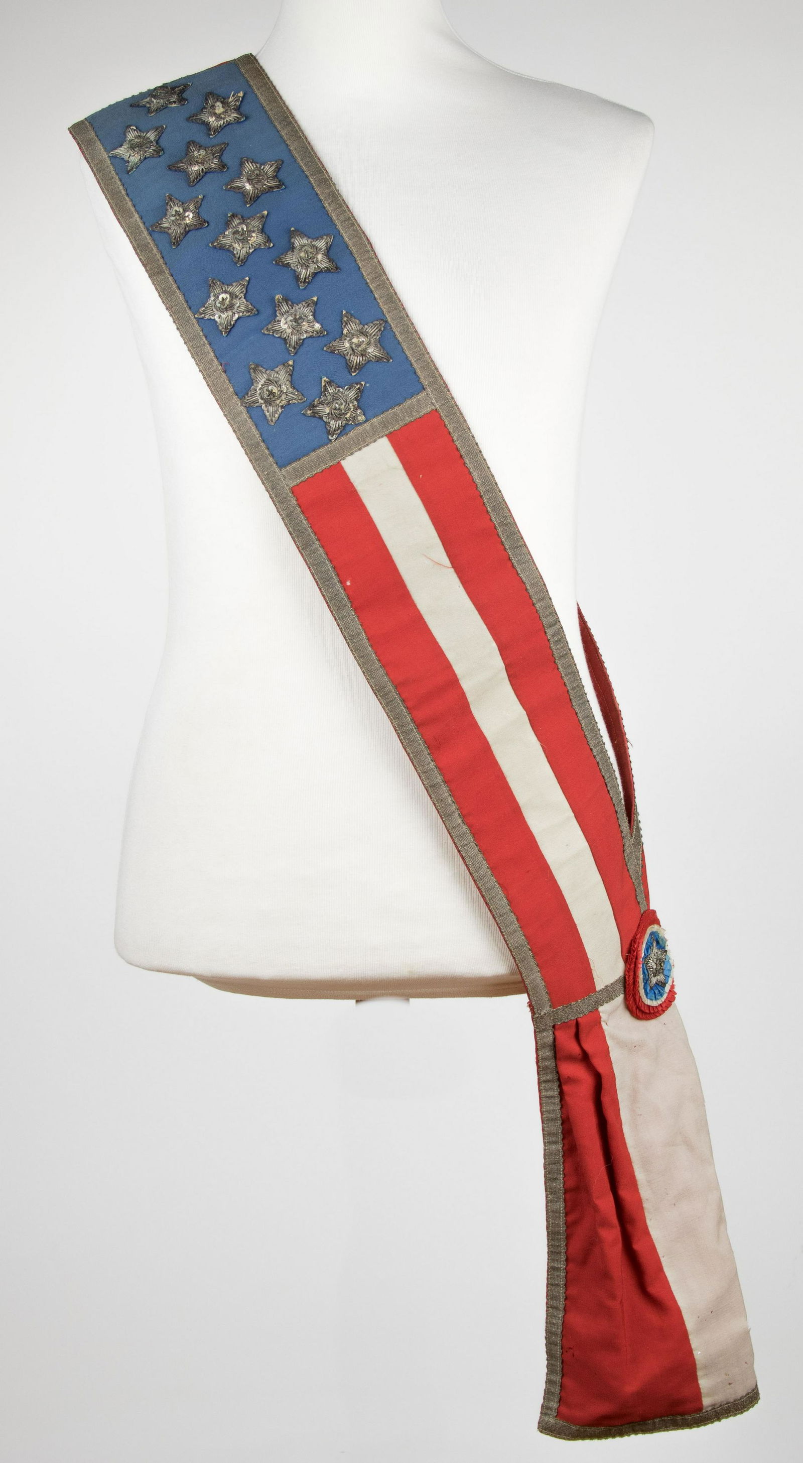 ANTIQUE AMERICAN PARADE FLAG SASH (1 of 7)