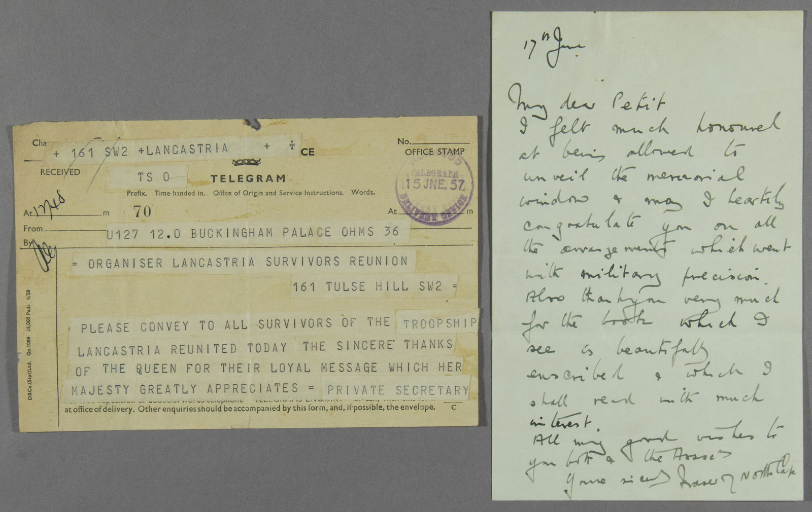 BRUCE FRASER: (1888-1981) British World War II Admiral of the Fleet, commanded the Royal Navy force that destroyed the German battleship Scharnhorst at the Battle of North Cape, Dec. 1943. A.L.S. ‘Fraser of Nor