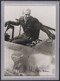 ERICH HARTMANN: (1922 - 1993) German ace, the top ace of all time, with 352 aerial kills during which he never lost a wing man. Captured and held by the Soviets for ten years. A nice ensemble of items, includes an