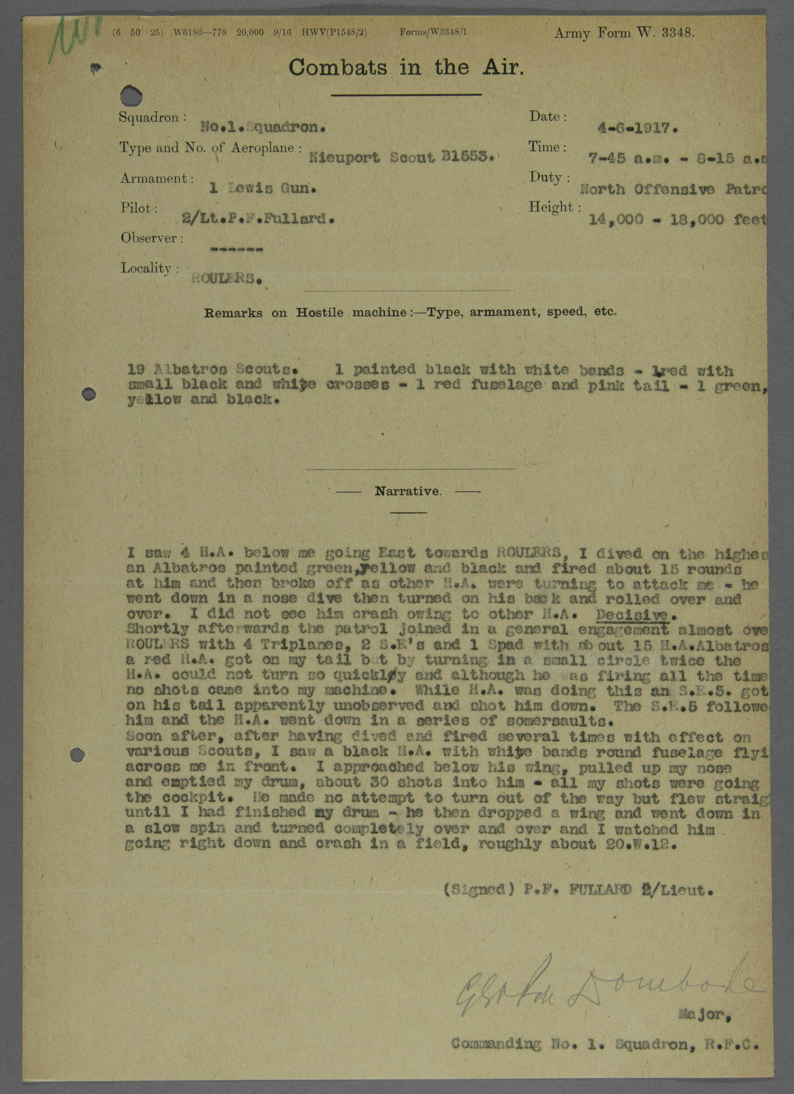 PHILIP FULLARD COMBAT REPORT (1 of 1)