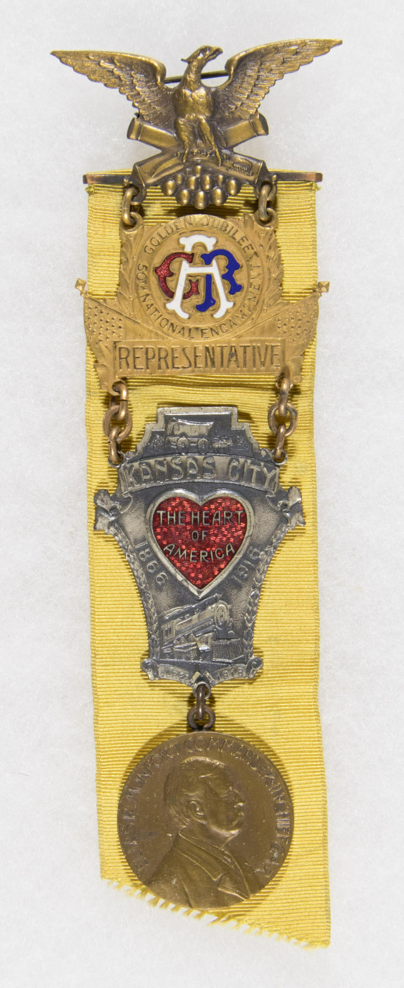 CIVIL WAR G.A.R. NATIONAL ENCAMPMENT BADGE (1 of 3)