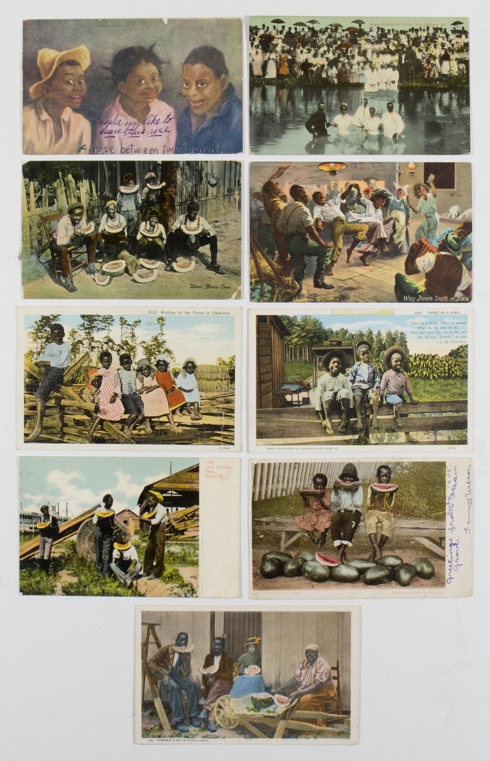 COLLECTION OF RACIST POSTCARDS (9) (1 of 2)