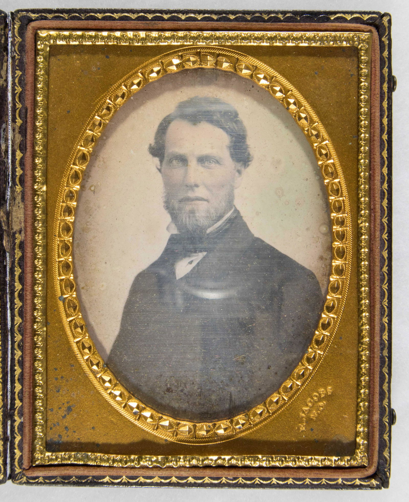 TINTYPE OF PLANTATION OWNER: Sharp, highly-defined tintype , 3.5 x 4 in., a portrait of John Seip, the son of Maj. Fred Seip, a member of the Alexandria Rifles, Crescent Regiment, CSA, and both of whom owned and maintained slaves