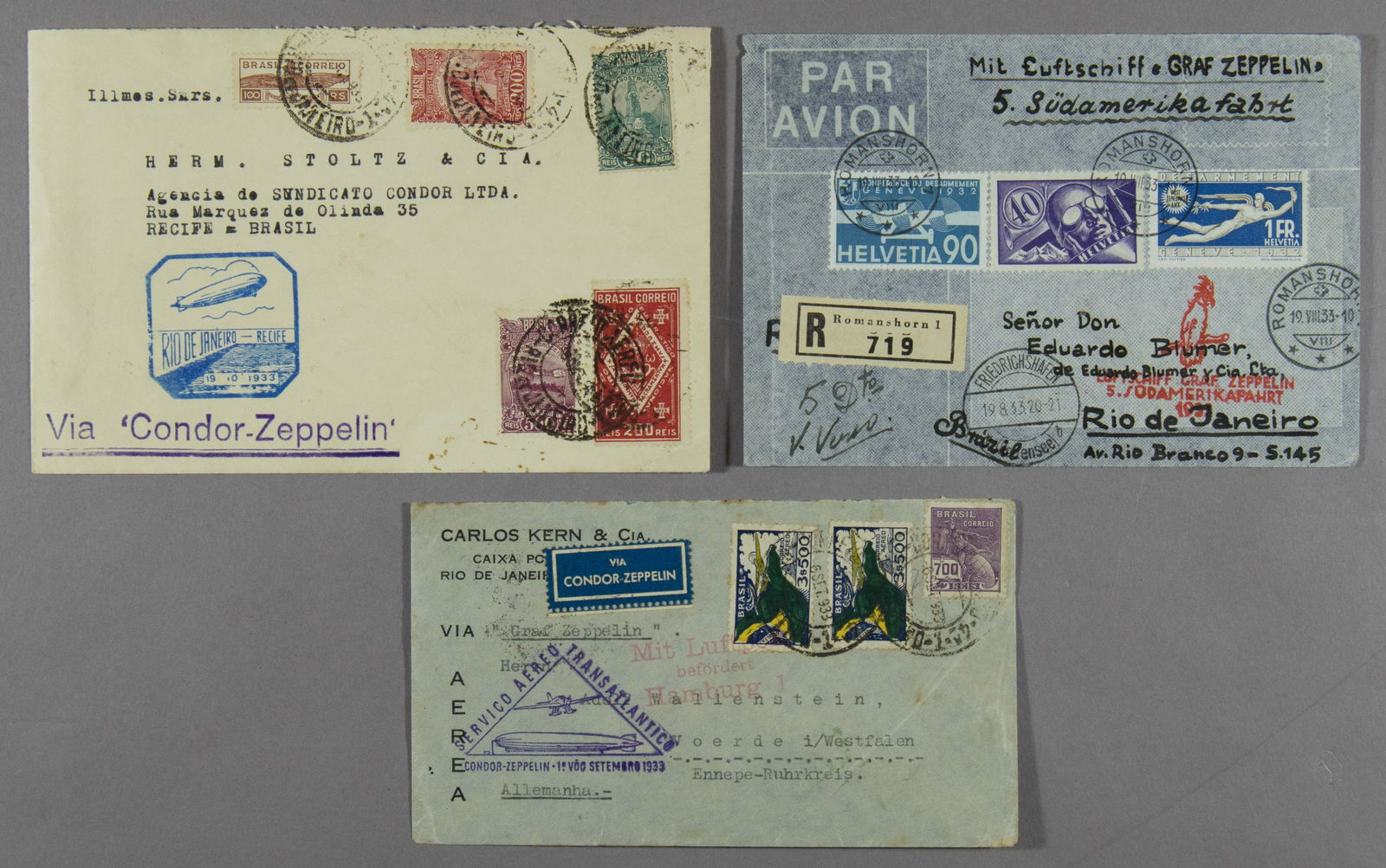 AIRSHIP ‘GRAF ZEPPELIN’ POSTAL COVERS 1933 (1 of 2)