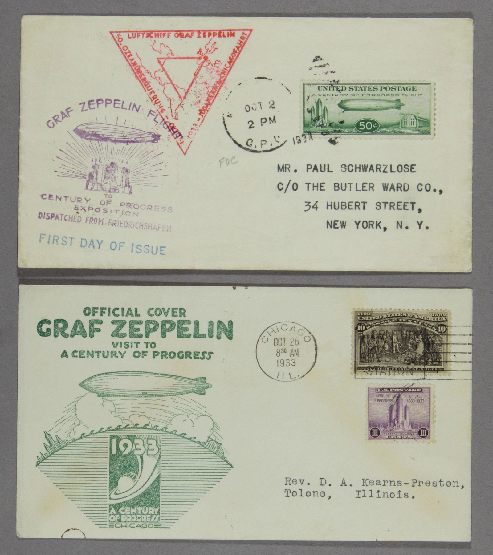 AIRSHIP 'GRAF ZEPPELIN' POSTAL COVERS 1933 (1 of 2)