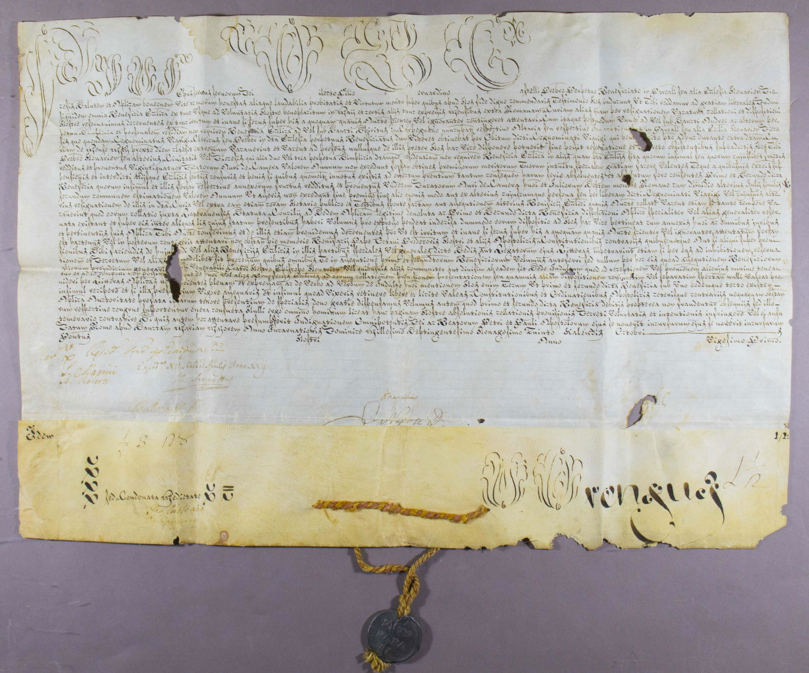 (POPE PIUS VI) PAPAL BULL (1 of 3)