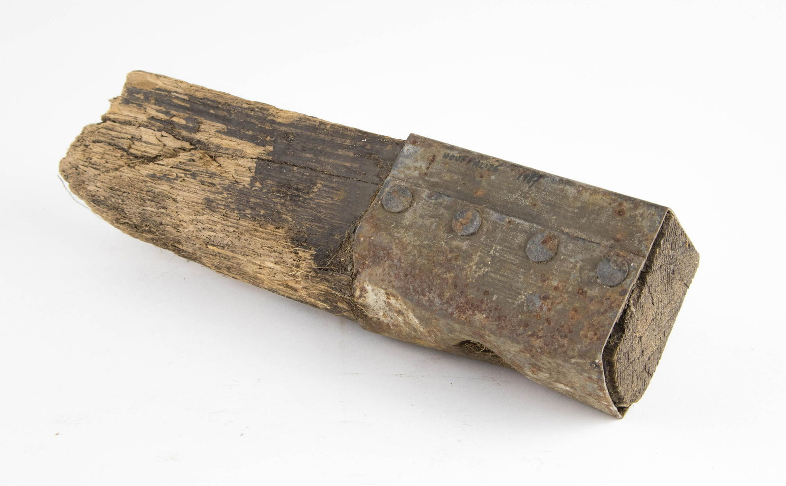 BARBED WIRE FENCE POLE, BATTLE OF THE BULGE (1 of 3)