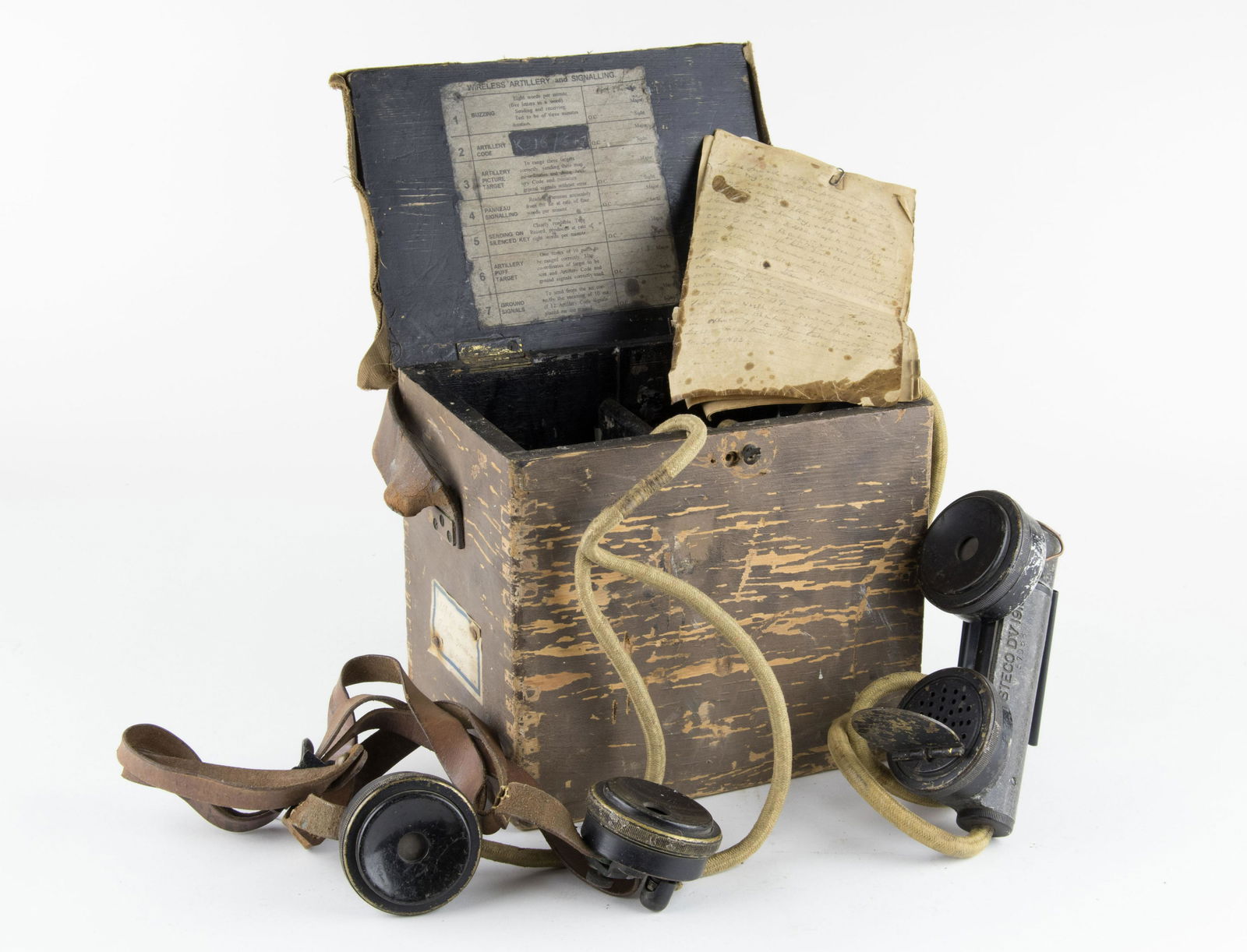 BRITISH KITE AND BALLOON ARTILLERY SPOTTER'S HEADPHONE SET (1 of 6)