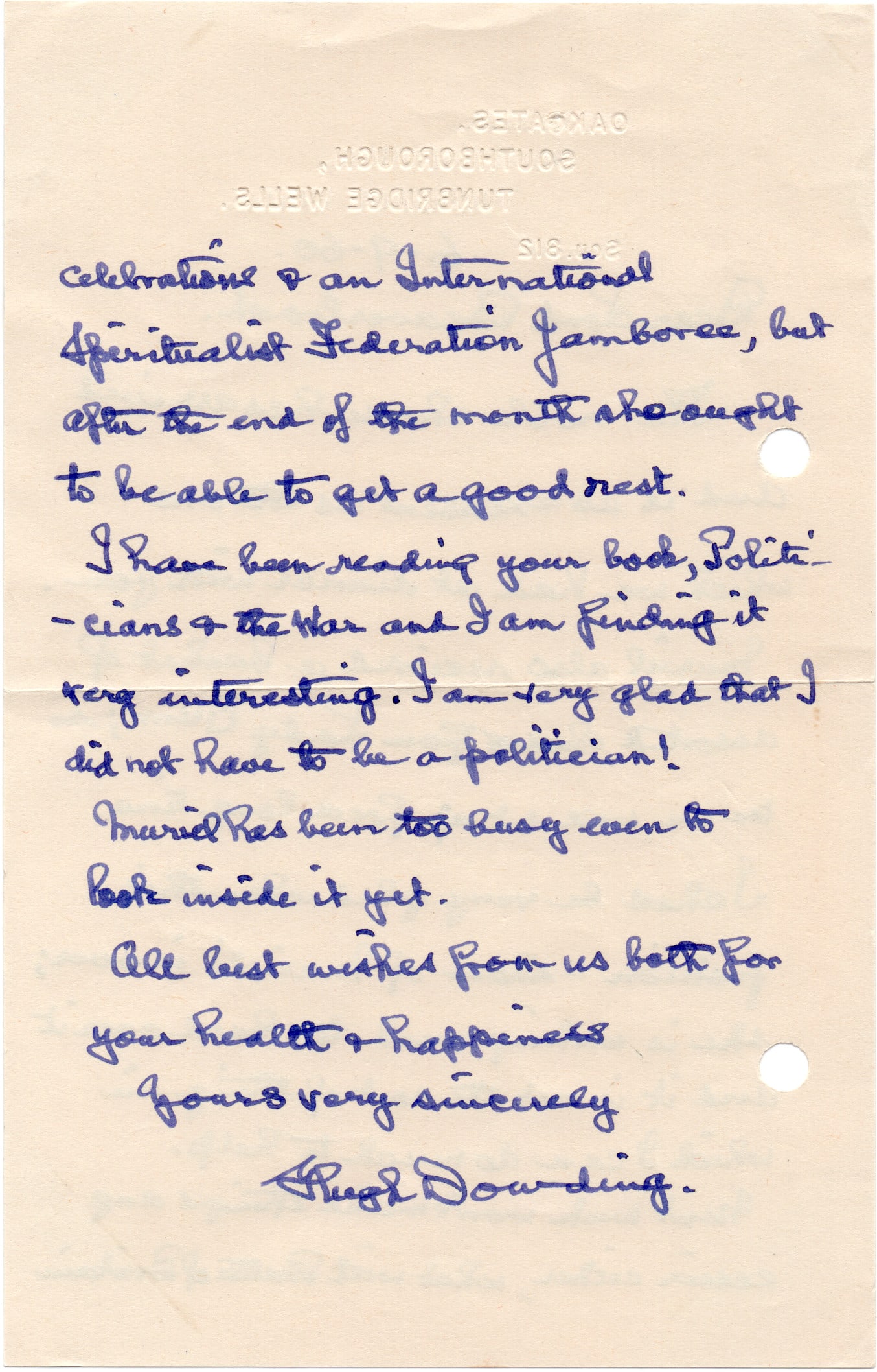 HUGH DOWDING: (1882-1970) Commanded RAF Fighter Command during the Battle of Britain, and is generally credited with playing a crucial role in Britain's defense, and hence, the defeat of Hitler's plan to invade Bri