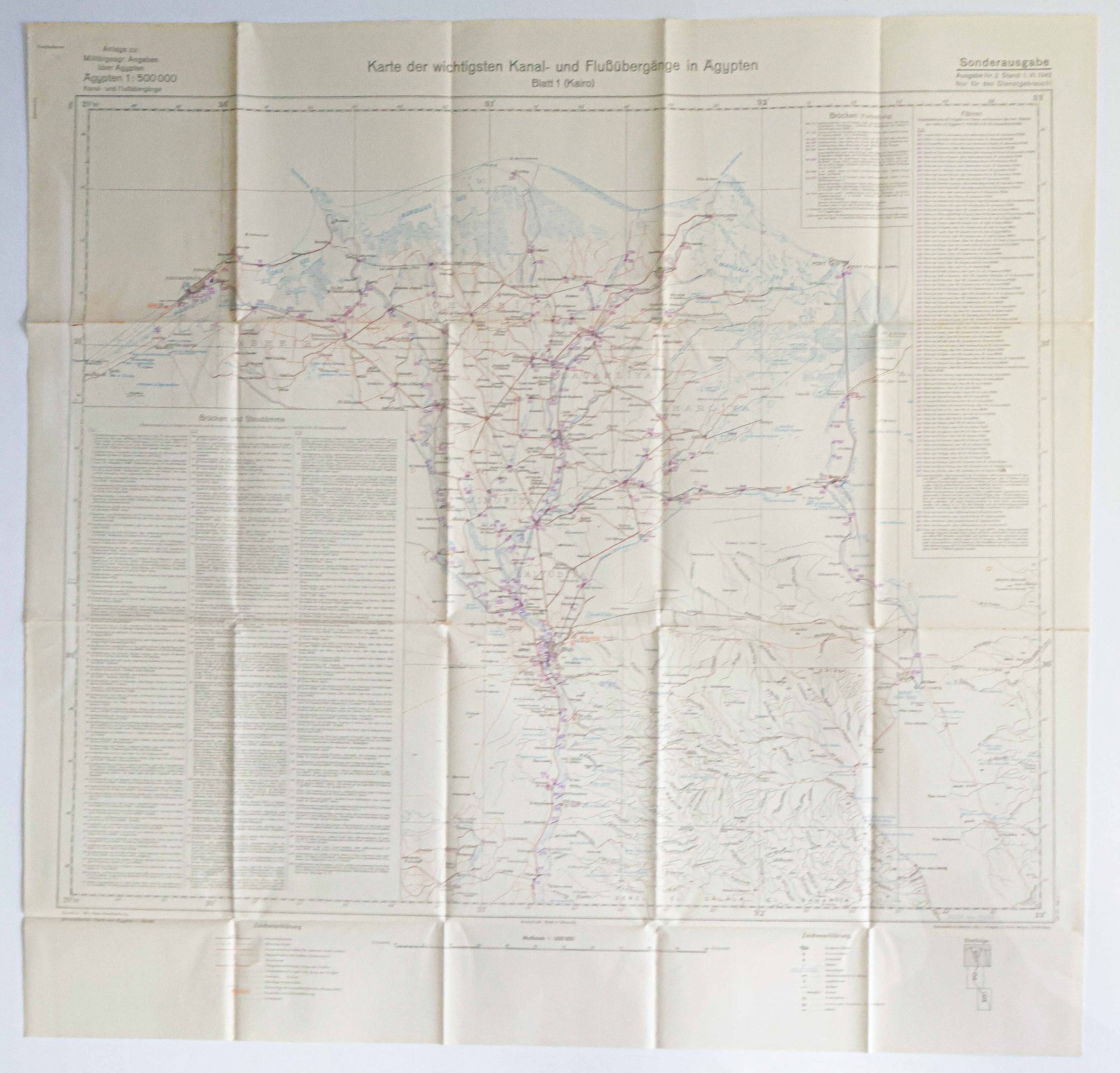 GERMAN MAP AND DOCUMENT SET FOR INVASION OF EGYPT (1 of 7)