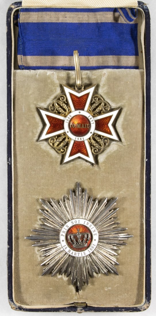 ROMANIAN ORDER OF THE CROWN, GRAND OFFICER CROSS, FIRST MODEL (1 of 7)