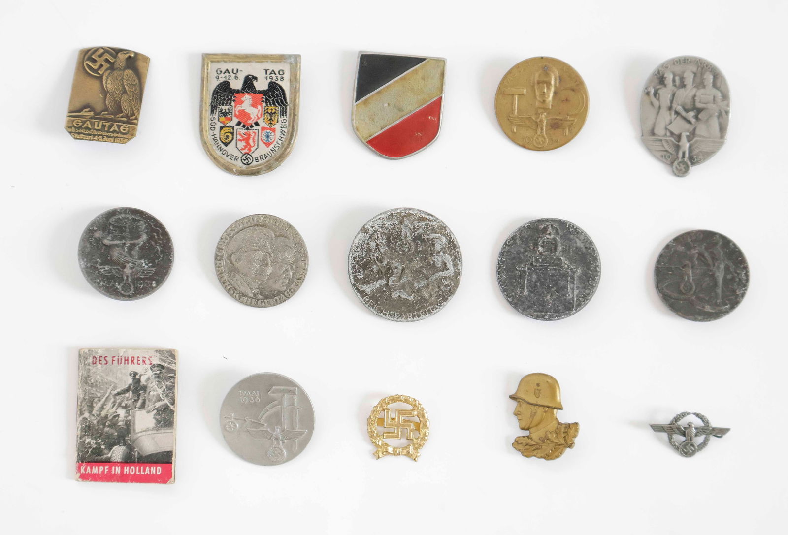 GERMAN PIN, TINNIE AND MISCELLANY GROUP (15) (1 of 2)