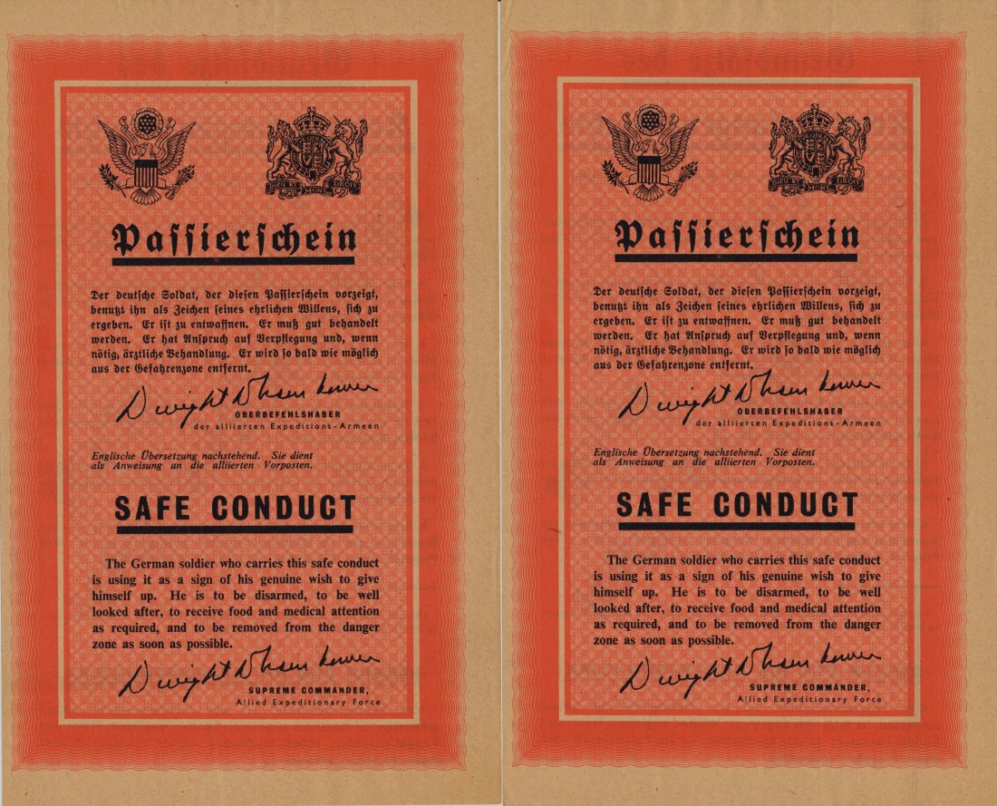 'SAFE CONDUCT' PASSES (2) (1 of 2)
